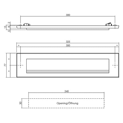 Intersteel Brievenbus met klep/regenrand messing getrommeld - Doika - Briefplaat - Intersteel - 8714186119570 - 11,400,001