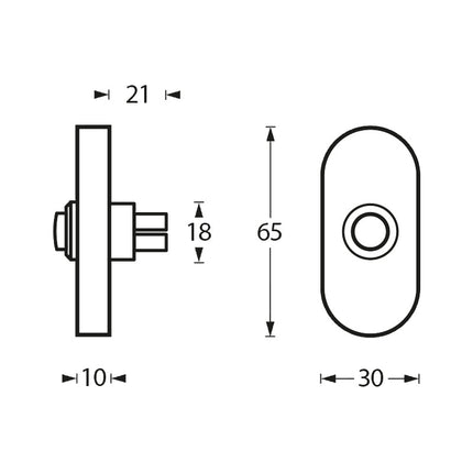 Intersteel Deurbel ovaal verdekt 65x30x10 mm rvs geborsteld - Doika - Deurbellen - Intersteel - 8714186054574 - 35,399,026