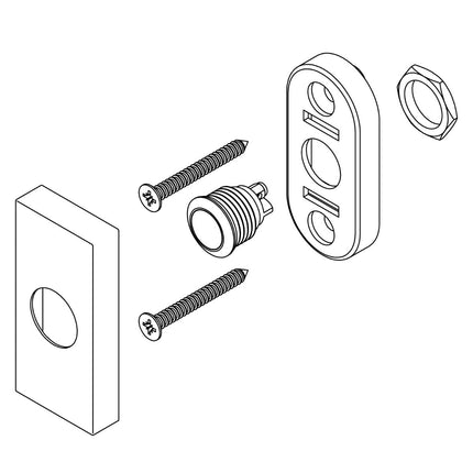 Intersteel Deurbel rechthoekig verdekt rvs - Doika - Deurbellen - Intersteel - 8714186498620 - 35,399,038