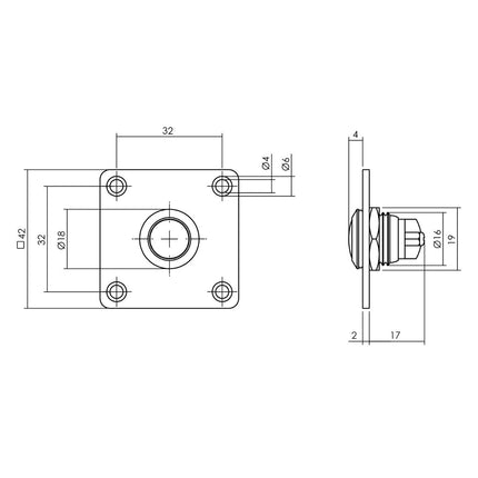 Intersteel Deurbel vierkant rvs/mat zwart - Doika - Deurbellen - Intersteel - 8714186401996 - 23,341,926