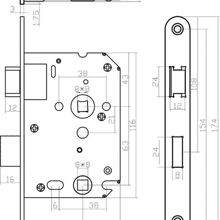 Intersteel Deurbeslag set toiletslot 63/8 rvs met deurkruk Ton basic en WC - sluiting nikkel - Doika - Deurbeslag sets - Intersteel - 8714186634967 - 18,023,799