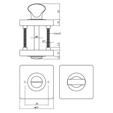 Intersteel Deurbeslag set toiletslot 63/8 zwart met deurkruk Hera en WC - sluiting zwart - Doika - Deurbeslag sets - Intersteel - 8714186634622 - 23,171,399