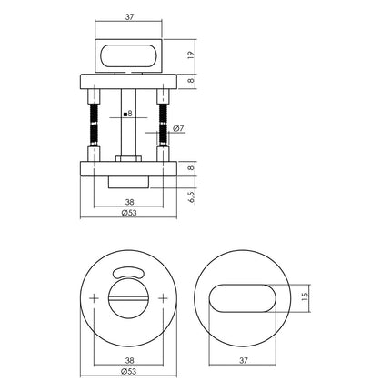 Intersteel Deurbeslag set toiletslot 63/8mm wit met deurkruk Lisa/90° basic en WC - sluiting rvs - Doika - Deurbeslag sets - Intersteel - 8714186634561 - 35,124,099