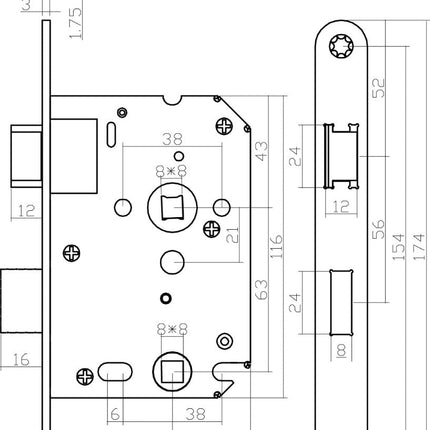 Intersteel Deurbeslag set toiletslot 63/8mm zwart met deurkruk Baustil en WC - sluiting antraciet grijs - Doika - Deurbeslag sets - Intersteel - 8714186634929 - 29,174,199