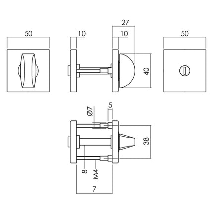 Intersteel Deurbeslag set toiletslot 63/8mm zwart met deurkruk Broome en WC - sluiting zwart - Doika - Deurbeslag sets - Intersteel - 8714186634660 - 23,005,899