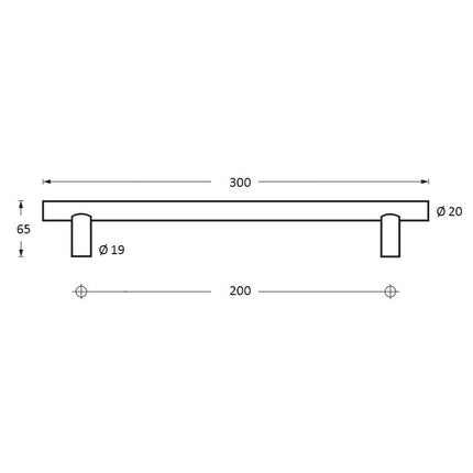 Intersteel Deurgreep 300 mm T - vorm rvs geborsteld - Doika - Schuifdeursystemen - Intersteel - 8714186334003 - 35,432,401