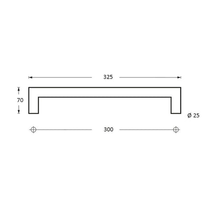 Intersteel Deurgrepen 325 mm recht - 90° rvs geborsteld - Doika - Deurgrepen - Intersteel - 8714186334720 - 35,433,612