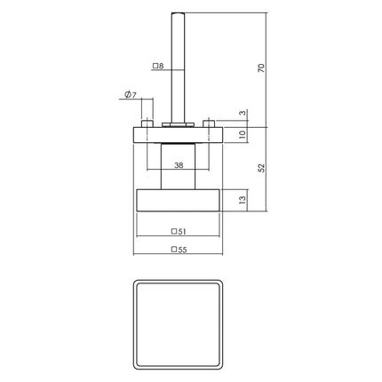 Intersteel Deurknop vierkant op rozet mat zwart - Doika - Knoppen op rozet - Intersteel - 8714186499405 - 23,212,602