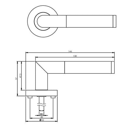 Intersteel Deurkruk Bastian op rozet chroom - Doika - Deurkrukken op rozet - Intersteel - 8714186212097 - 16,169,302