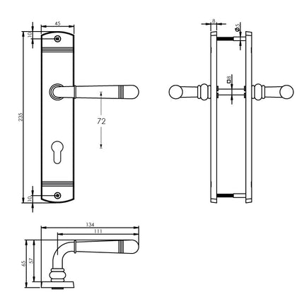 Intersteel Deurkruk Helena op schild profielcilindergat 72 mm chroom - Doika - Deurkrukken op schild - Intersteel - 8714186169377 - 16,170,536