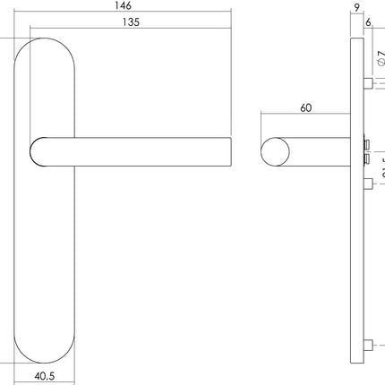 Intersteel Deurkruk Hoek 90° op op schild blind rvs geborsteld - Doika - Deurkrukken op schild - Intersteel - 8714186171950 - 35,129,711