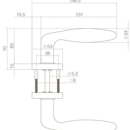 Intersteel Deurkruk Jupiter op rozet mat zwart - Doika - Deurkrukken op rozet - Intersteel - 8714186400562 - 23,058,702