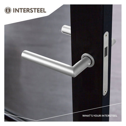 Intersteel Deurkruk Jura met minimalistische rozet rvs geborsteld - Doika - Deurkrukken op rozet - Intersteel - 8714186558027 - 35,092,002