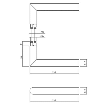 Intersteel Deurkruk Jura op ronde massieve rozet ø53x10 mm rvs zwart achterdeurbeslag - Doika - Achterdeurbeslag op rozet - Intersteel - 8714186540053 - 23,405,710