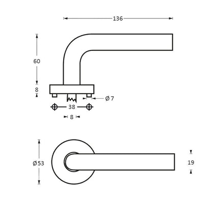 Intersteel Deurkruk Lisa op rozet met 7 mm nok rvs geborsteld - Doika - Deurkrukken op rozet - Intersteel - 8714186129913 - 35,127,502