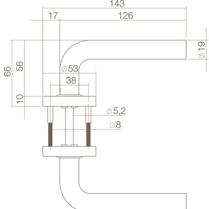 Intersteel Deurkruk Luzern op rozet verdekt ø53x10mm rvs getrommeld - Doika - Deurkrukken op rozet - Intersteel - 8714186696545 - 34,057,002