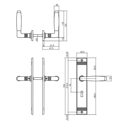 Intersteel Deurkruk Ton Basic met schild sleutelgat 56mm nikkel mat - Doika - Deurkrukken op schild - Intersteel - 8714186489475 - 19,023,824