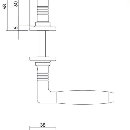 Intersteel Deurkruk Ton Palissander met vierkant rozet nikkel - Doika - Deurkrukken op rozet - Intersteel - 8714186443699 - 18,037,602