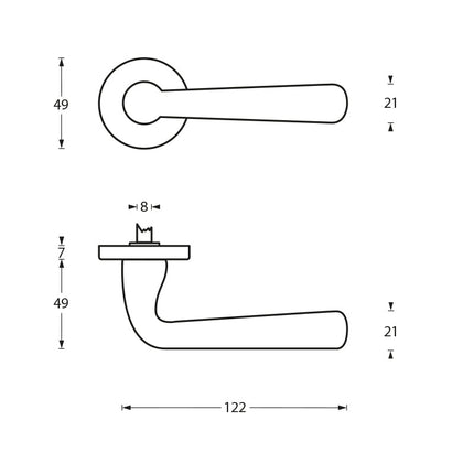 Intersteel Deurkruk Yvonne op rozet chroom mat - Doika - Deurkrukken op rozet - Intersteel - 8714186070345 - 17,019,702