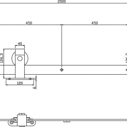 Intersteel DIY - schuifdeur Cubo zwart incl. matglas 2350x980x28mm + zwart ophangsysteem Basic Top - Doika - DIY - schuifdeuren - Intersteel - 8714186539071 - 23,491,603