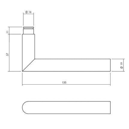 Intersteel Kruk - espagnolet links Hoek 90° met stangenset 2x 1245 mm rvs geborsteld - Doika - Deurespagnoletten - Intersteel - 8714186540534 - 0035.562046B