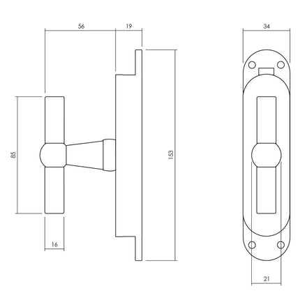 Intersteel Kruk - espagnolet T - kruk met stangenset 2x 1250 mm messing gelakt - Doika - Deurespagnoletten - Intersteel - 8714186540664 - 13,562,021