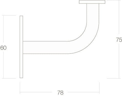 Intersteel Leuninghouder gebogen vierkant vlak rvs geborsteld - Doika - Leuninghouders - Intersteel - 8714186108031 - 35,730,021