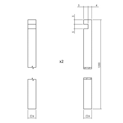 Intersteel Pomp - espagnolet met stangenset 2x 1250 mm vernikkeld - Doika - Deurespagnoletten - Intersteel - 8714186540732 - 18,562,031