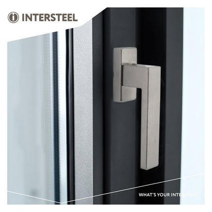 Intersteel Raamkruk Amsterdam op rechthoekige rozet rvs - Doika - Raamkrukken - Intersteel - 8714186562307 - 35,615,625