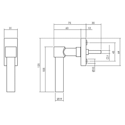 Intersteel Raamkruk L - vorm Recht rvs geborsteld - Doika - Raamkrukken - Intersteel - 8714186562017 - 35,615,632