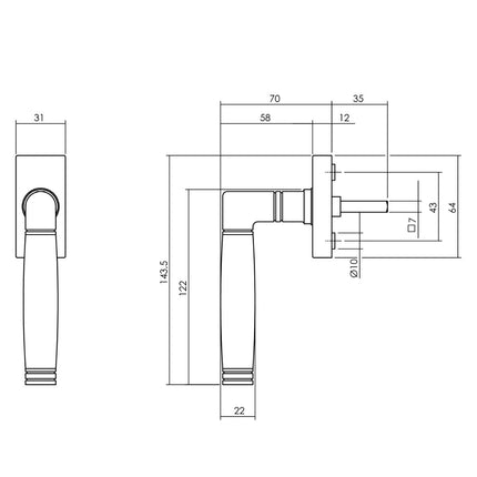 Intersteel Raamkruk Ton 212 rvs geborsteld - Doika - Raamkrukken - Intersteel - 8714186562260 - 35,615,623