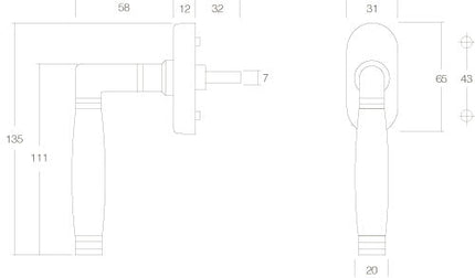 Intersteel Raamkruk Ton 222 nikkel/ebbenhout - Doika - Raamkrukken - Intersteel - 8714186116272 - 18,605,190