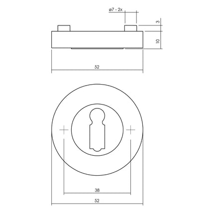 Intersteel Rozet met sleutelgat rond chroom - Doika - Rozetten - Intersteel - 8714186582367 - 16,347,686