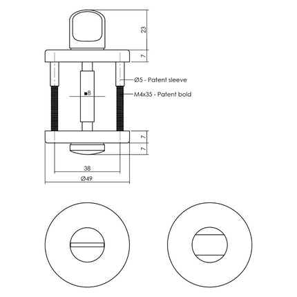 Intersteel Rozet met toilet - /badkamersluiting ø49x7 mm grijs - Doika - Rozetten - Intersteel - 8714186551042 - 29,317,460