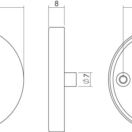 Intersteel Rozet profielcilindergat rond nokken rvs geborsteld 53mm - Doika - Rozetten - Intersteel - 8714186130476 - 35,351,217