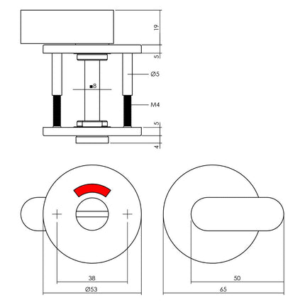 Intersteel Rozet toilet - /badkamersluiting rond rvs mat zwart - Doika - Rozetten - Intersteel - 8714186635575 - 23,343,160