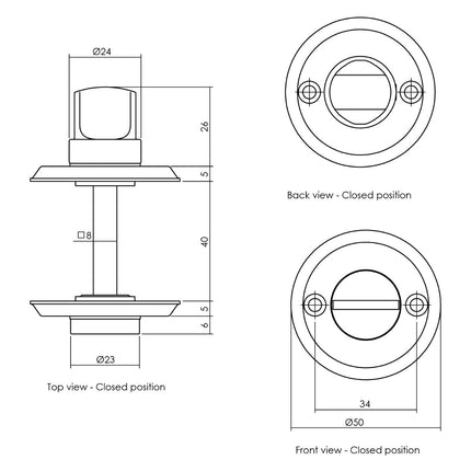 Intersteel Rozet toilet - /badkamersluiting schroefgat messing getrommeld - Doika - Rozetten - Intersteel - 8714186113608 - 11,317,360