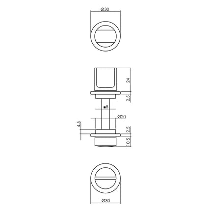 Intersteel Rozet toilet - /badkamersluiting zelfklevend rvs/zwart - Doika - Rozetten - Intersteel - 8714186518816 - 23,343,860