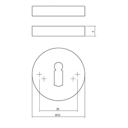 Intersteel Rozetten met sleutelgat mat zwart - Doika - Rozetten - Intersteel - 8714186586563 - 23,341,086