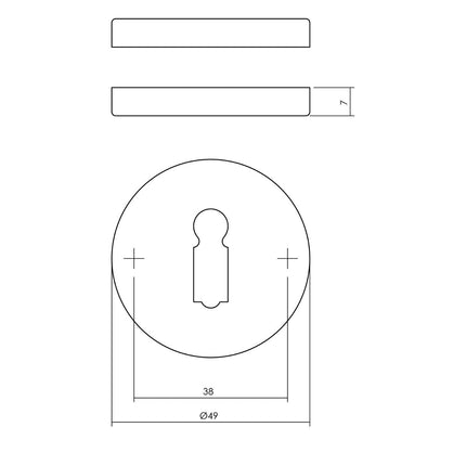 Intersteel Rozetten sleutelgat rond verdekt messing gelakt - Doika - Rozetten - Intersteel - 8714186648575 - 13,318,686