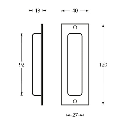 Intersteel Schuifdeurkom rechthoek 120x40mm schroefgaten - Doika - Schuifdeurkommen - Intersteel - 8714186097137 - 35,447,690