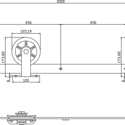 Intersteel Schuifdeursysteem Wheel Top mat zwart - Doika - Schuifdeursystemen - Intersteel - 8714186447956 - 23,450,120