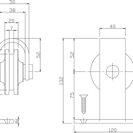 Intersteel Set van 2 hangrollen Basic Top 130 mm mat zwart - Doika - Schuifdeursystemen - Intersteel - 8714186452189 - 23,450,130