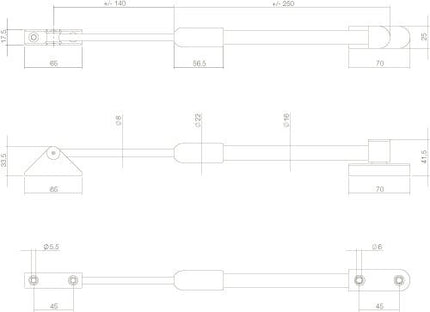 Intersteel Tele - uitzetter buitendraaiend extra middel grijs - Doika - Raamuitzetters - Intersteel - 8714186002865 - 98,567,141