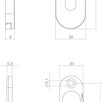 Intersteel Veiligheid - schuifrozet ovaal rvs geborsteld - Doika - Veiligheidsrozetten - Intersteel - 8714186097779 - 35,375,241