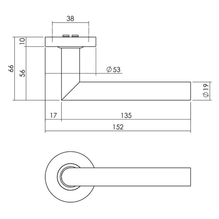 Intersteel Voordeurset veiligheidsbeslag SKG*** rond rozet rvs geborsteld met kerntrekbeveiliging - Doika - Voordeurbeslag set - Intersteel - 8714186408346 - 35,405,790