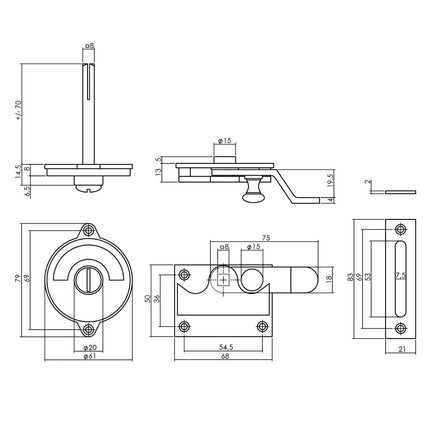 Intersteel WC - overslag met bocht rood / groen mat zwart - Doika - Rozetten - Intersteel - 8714186516638 - 23,370,006