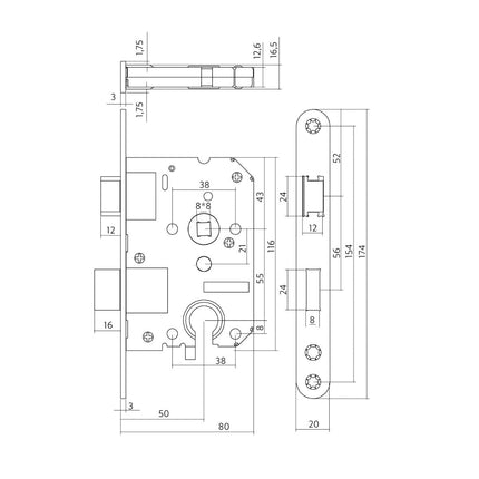 Intersteel Woningbouw cilinder dag - en nachtslot 55 mm rvs geborsteld - Doika - Woningbouwsloten - Intersteel - 8714186427354 - 94,954,229