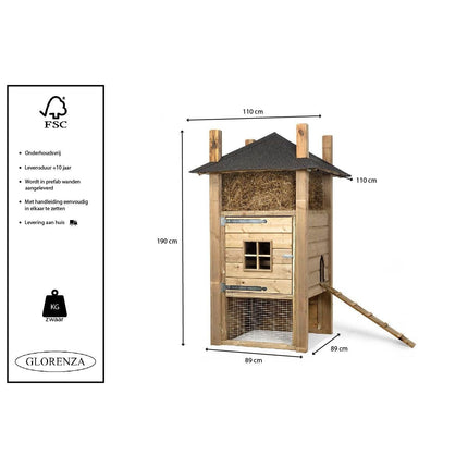 Kippenhok Class 110 x 110 x 190 cm - Hooiberg - Doika - Kippenhok - Glorenza - 8720094051611 - 8720094051611