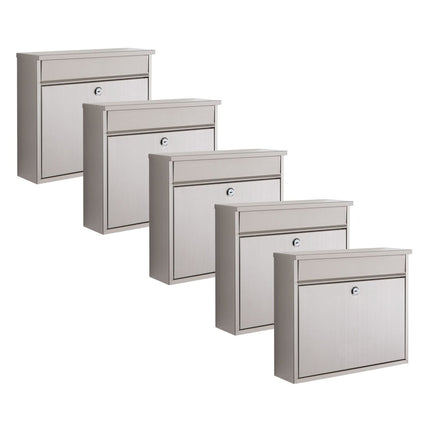 Practo Garden Brievenbussen Atlanta RVS | Set van 5 stuks - Doika - Brievenbusset - Practo Garden -  - 5 stuks van B500